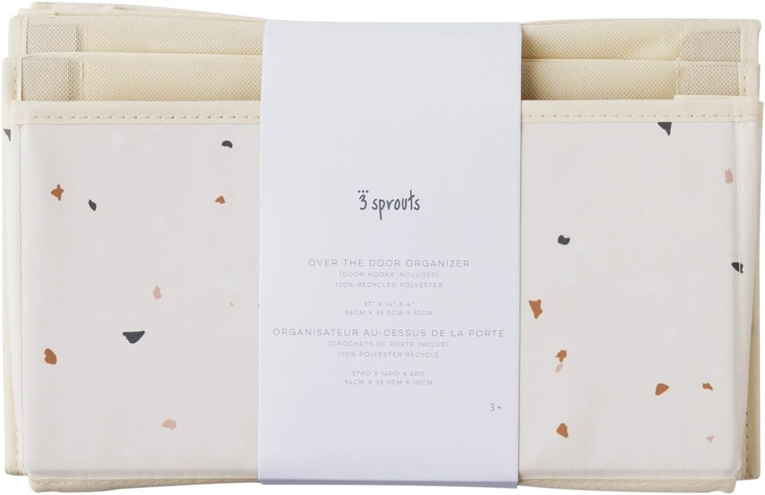 3 Sprouts - Hängeorganizer Tür Organizer - 4 Fächer - Terrazzo Creme, Terrazzo Creme