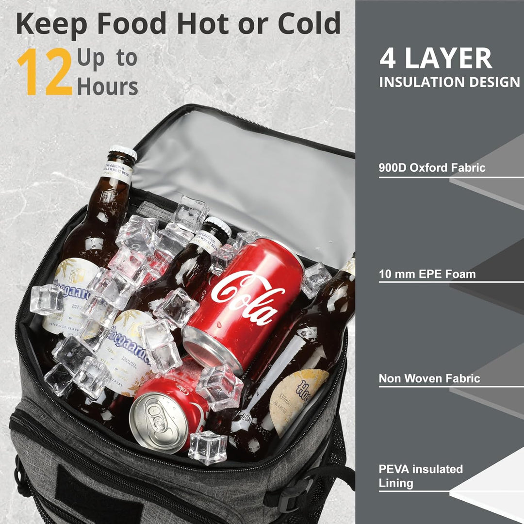 Taktischer Kühlrucksack – 25L Isolierter Rucksack, Auslaufsicher & Robust – Grosser Lunch-Rucksack,