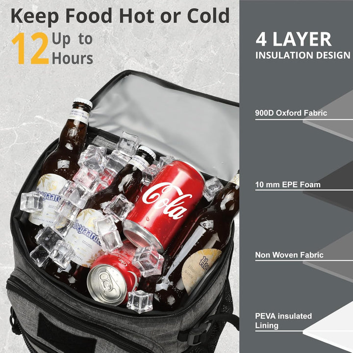Taktischer Kühlrucksack – 25L Isolierter Rucksack, Auslaufsicher & Robust – Grosser Lunch-Rucksack,