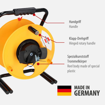 Brennenstuhl Brobusta G Aufbewahrungstrommel leer (aus Spezialkunststoff, Made in Germany) gelb