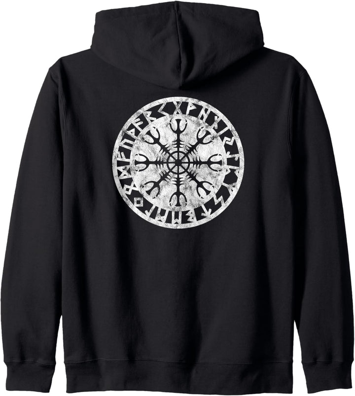 Wikinger Helm Symbol Aegishjalmur Nordisch Keltisch Odin Kapuzenjacke
