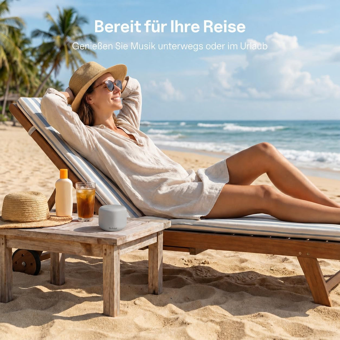 Bobtot Tragbarer Bluetooth-Lautsprecher, kabelloser wasserdichter Lautsprecher mit lautem Stereo-Sou