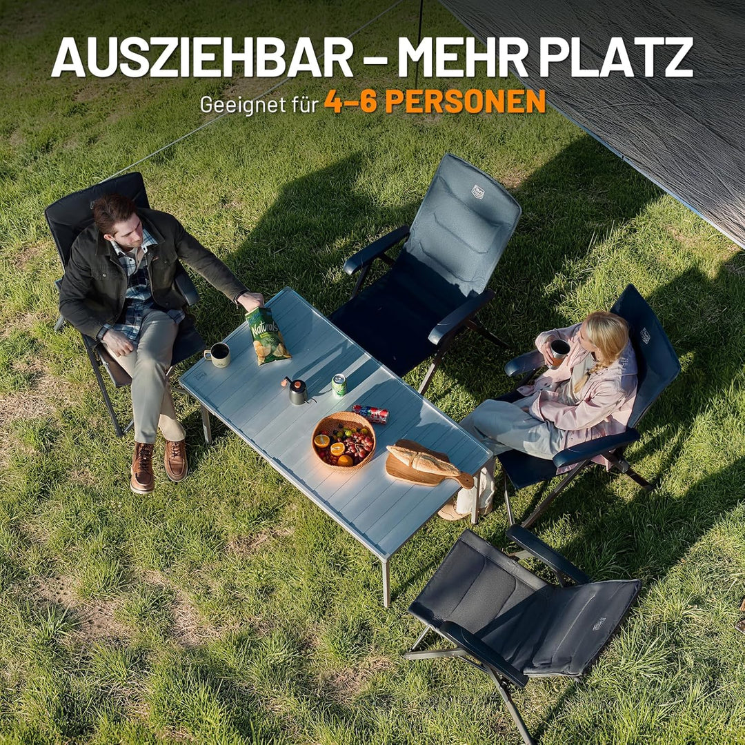 TIMBER RIDGE Campingtisch Klappbar 94/129x70cm Erweiterbar Ausziehtisch Klapptisch für 4 Personen Fa