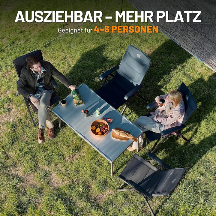 TIMBER RIDGE Campingtisch Klappbar 94/129x70cm Erweiterbar Ausziehtisch Klapptisch für 4 Personen Fa