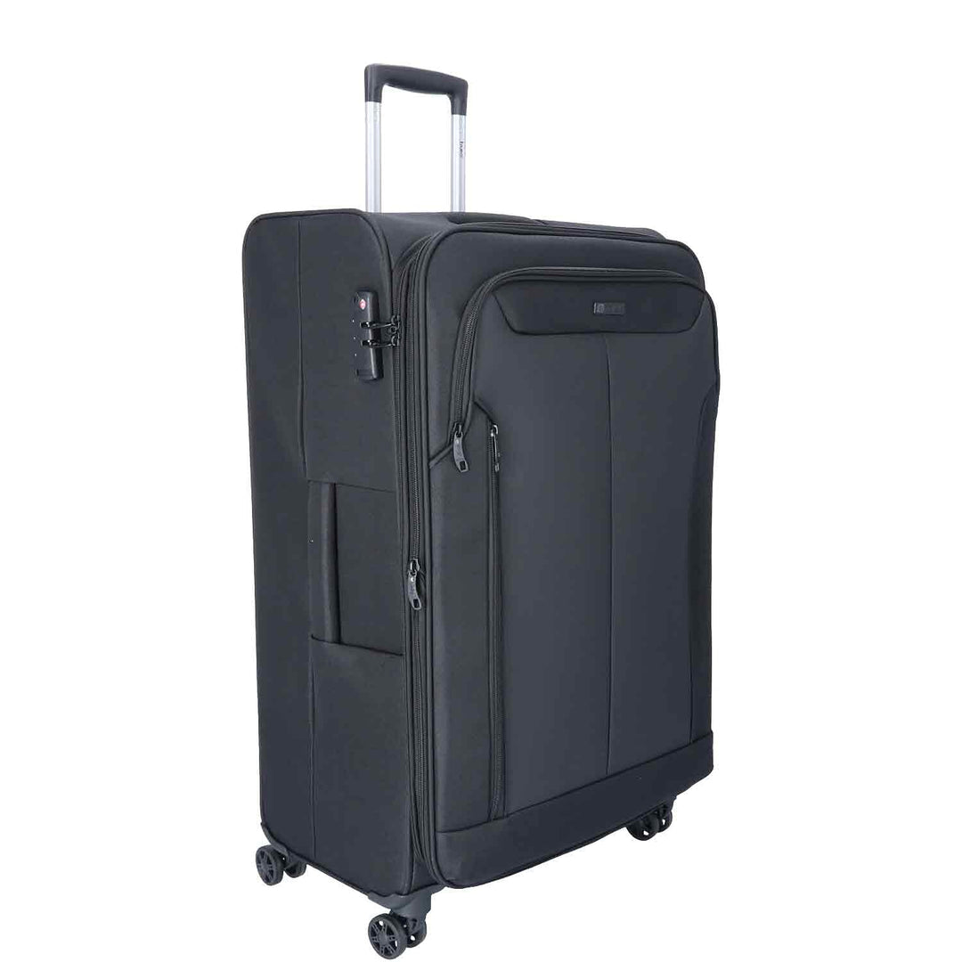 TheTrueC 4 Rollen Koffer Superlight 77cm Kopenhagen, Reissverschlussteiler|Kratzfest, Black