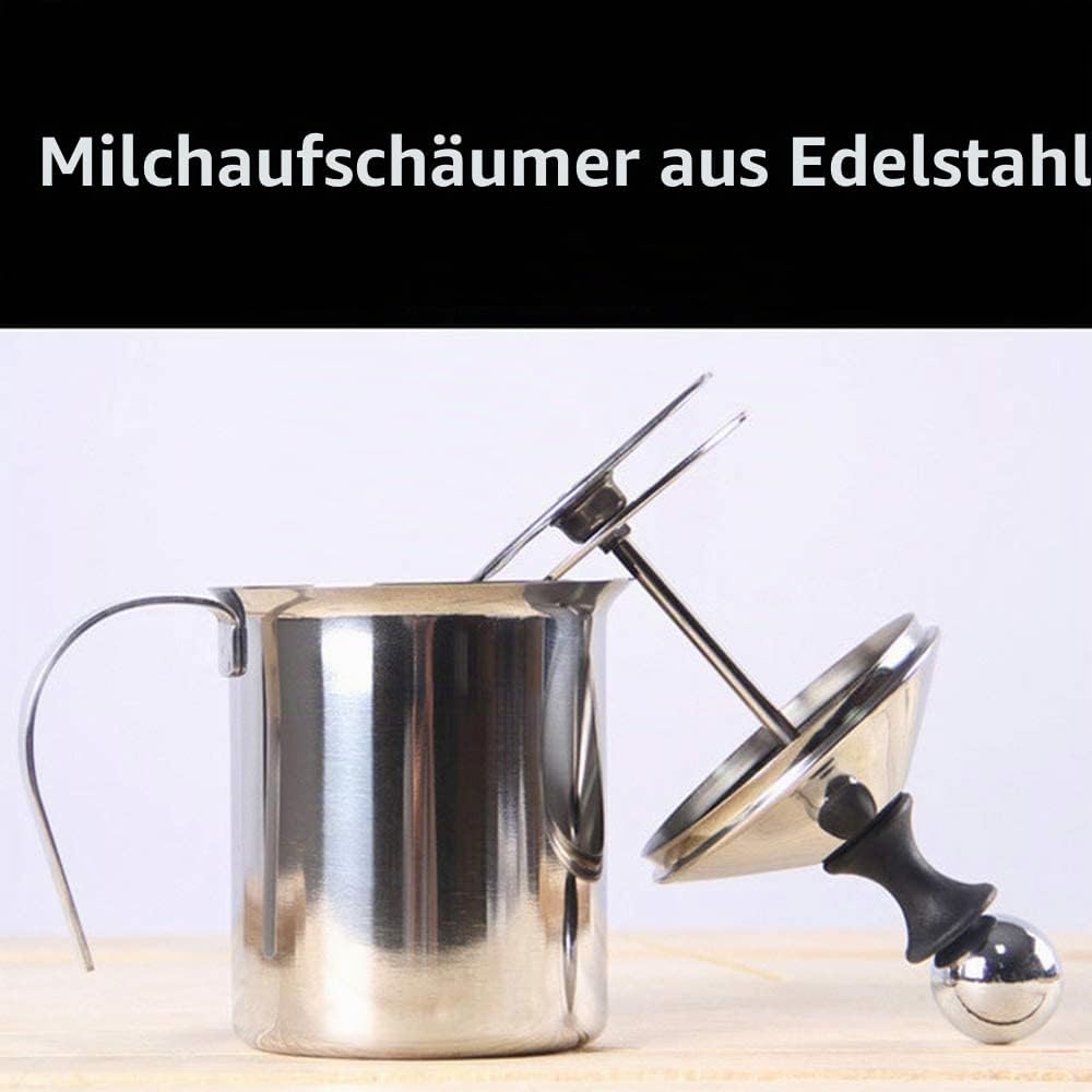 Milchaufschäumer aus Edelstahl von Cozyswan, mit doppeltem Gitternetz für cremigen Milchschaum, 400