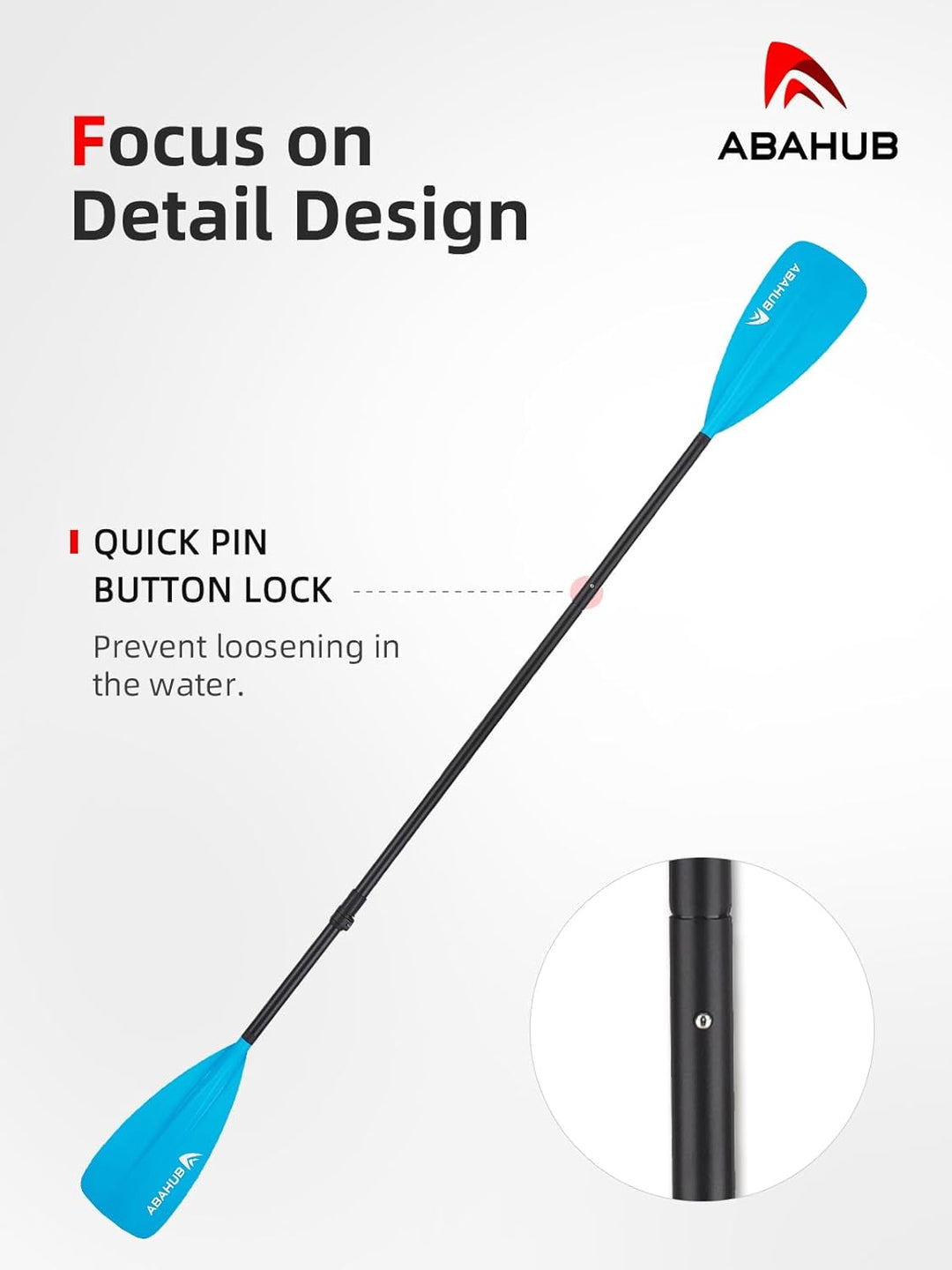 Abahub 2 in 1 Sup Kajak Paddel Aluminium Einstellbares Stand Up Paddle für Paddleboard, Aluminiumleg