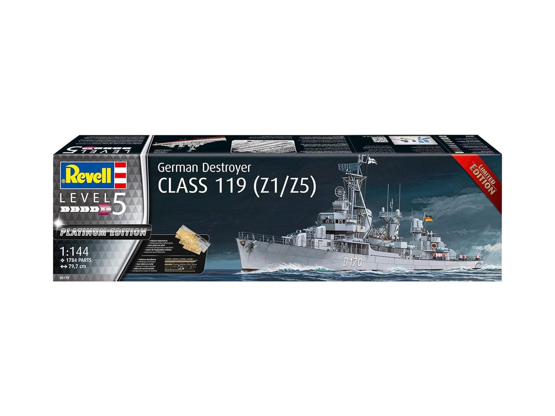05179 Revell original getreuer Modellbausatz der German Destroyer Class 119 (Z1/Z5) Level 5 im Masss