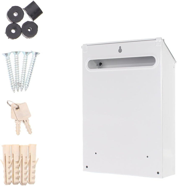 HomeDesignMailbox HDM-2100-Weiss, Zylinderschloss mit 2 Schlüssel, Stahl, BxH 215x300 mm, Befestigun