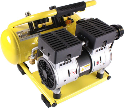 Aktionsset WELDINGER Flüsterkompressor FK 95 compact 750 W Luftabgabe 90 l ölfrei + Druckluftset 6-t