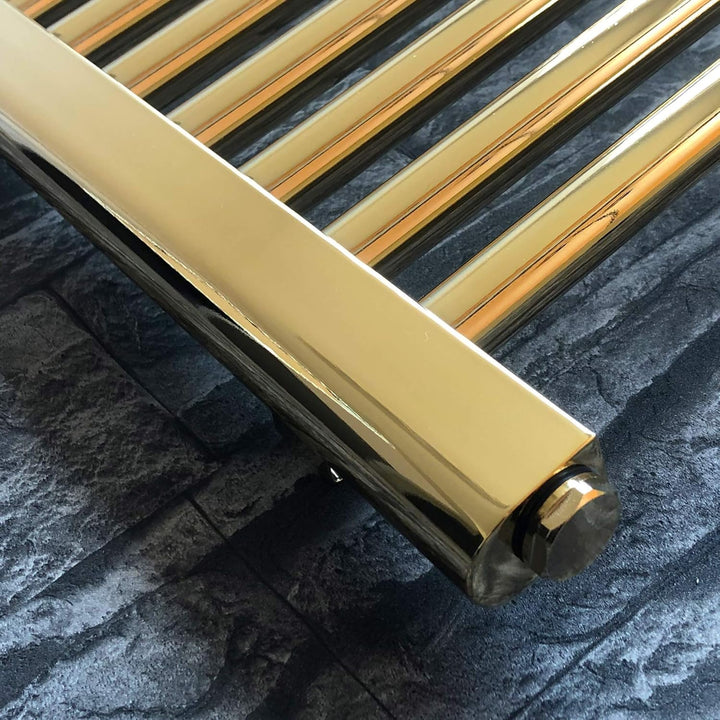 Badheizkörper 1150 x 400 mm in Gold gebogen Hochwertiger Handtuchheizkörper Handtuchwärmer 1150 x 40