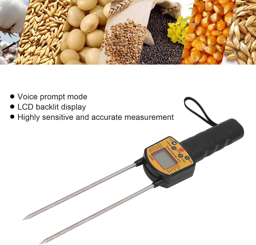 Tragbares Heu-Feuchtigkeitsmessgerät, Präzises Heu-Feuchtigkeitsmessgerät mit Sonde und Sprachübertr