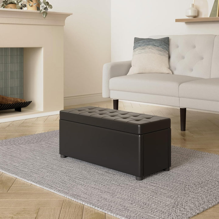vidaXL Ottomane Sitzhocker Bank Sitzwürfel Sitztruhe Couchtisch Aufbewahrungsbox Schwarz, Schwarz