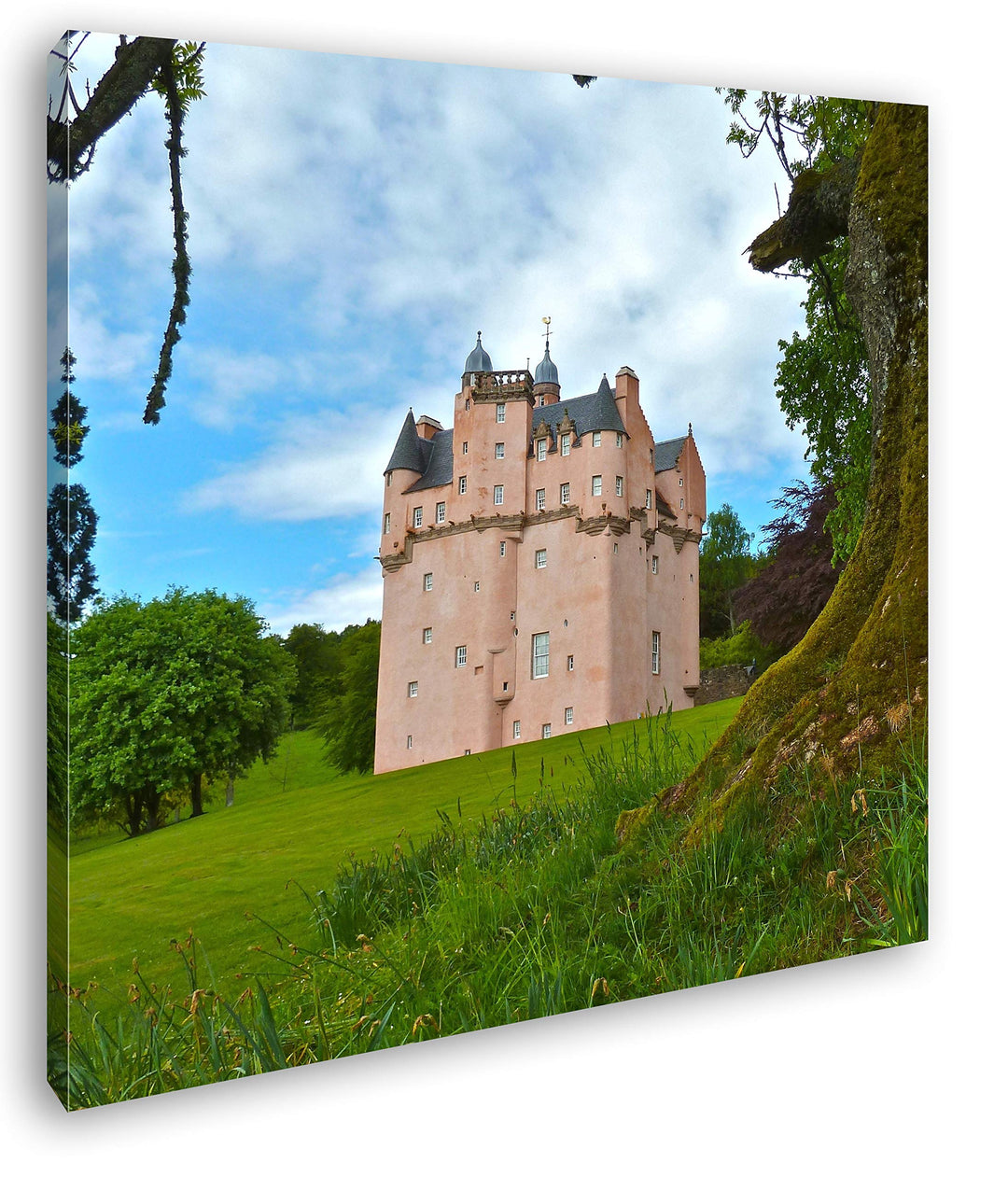 deyoli Festung in Schottland Format: 70x70 als Leinwandbild, Motiv fertig gerahmt auf Echtholzrahmen