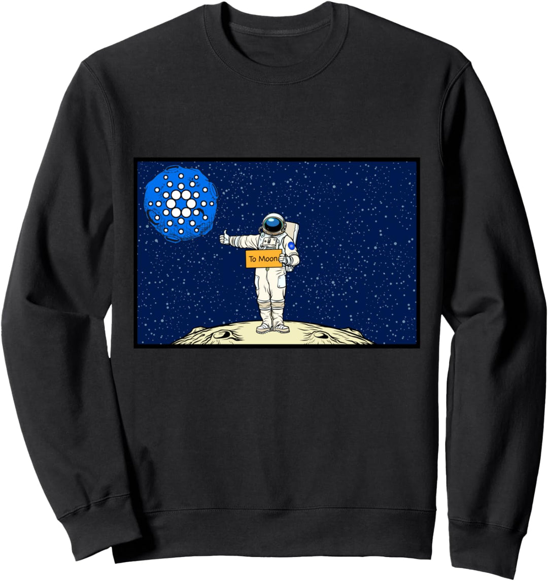 Cryptocurrency Talk - Fun ADA Cardano Hitchhiker To The Moon Sweatshirt