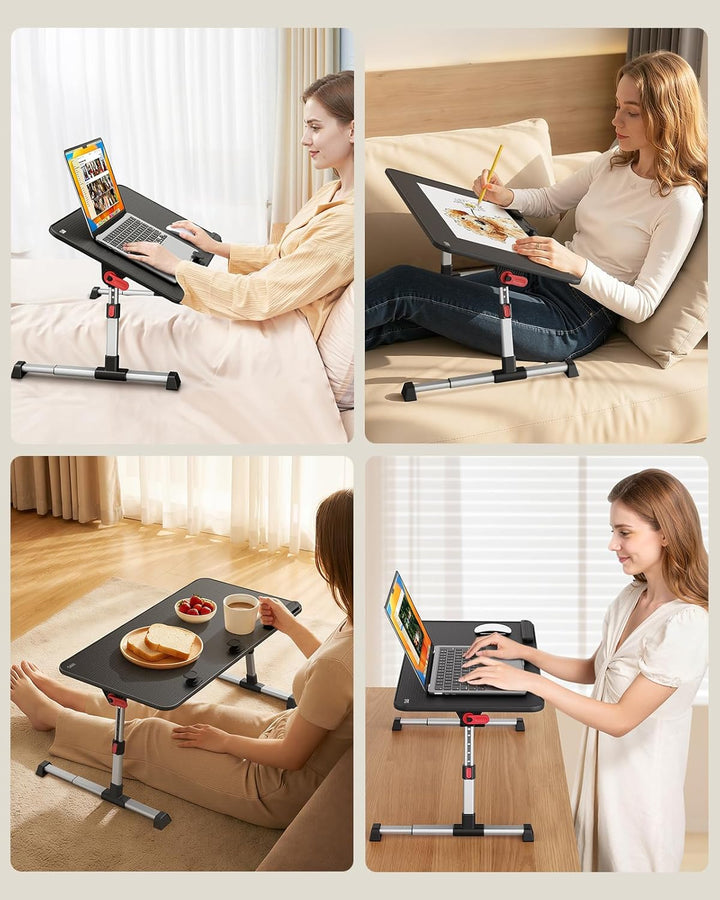SAIJI Laptoptisch, Betttisch, Laptopständer,- Verstärkte Stabilität, verlängerte Beine - Einstellbar