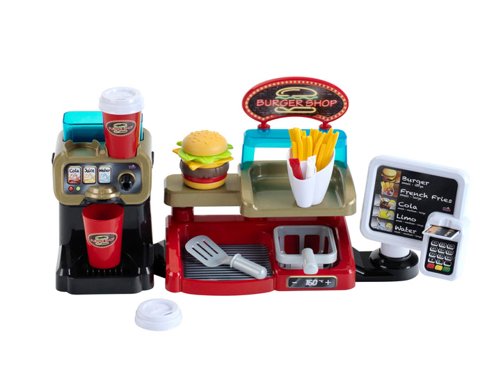 Theo Klein 7310 Burger Shop I Burger mit Stecksystem I Zubehör I EC-Karte und Lesegerät mit Sound I