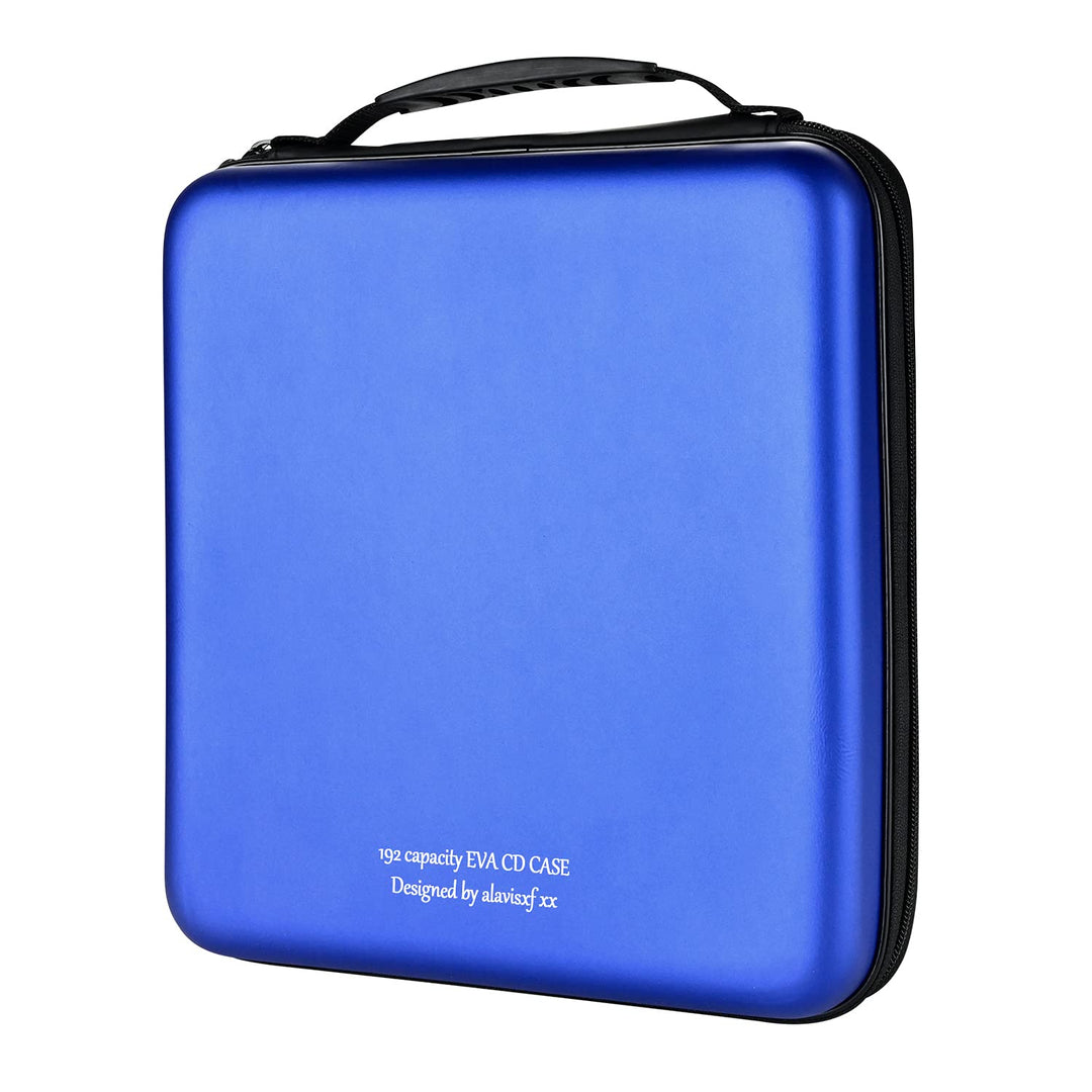 KUOCDSIK CD Tasche, 192 Kapazität, hartes EVA, schützende Blu-ray-CD-Brieftasche, Doppel-Reissversch