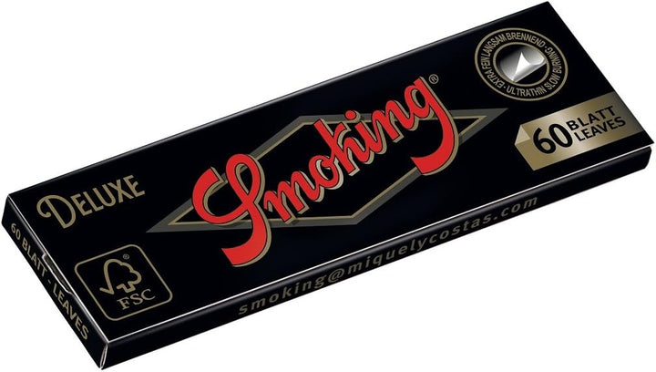 Smoking Deluxe Regular kurze Blättchen ultra dünn 60 Blatt 2 Boxen (100 Heftchen)