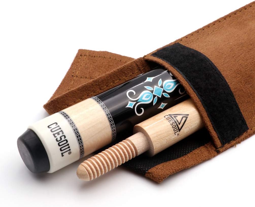 CUESOUL 3 Kissen Carom Billard Queue 56 Zoll Gewicht 18 Unzen, Holzverbindungssystem Weiss, Weiss