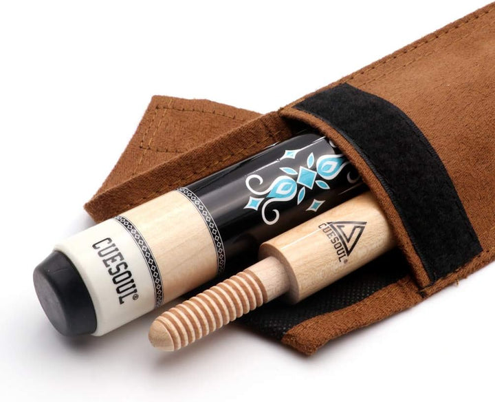 CUESOUL 3 Kissen Carom Billard Queue 56 Zoll Gewicht 18 Unzen, Holzverbindungssystem Weiss, Weiss