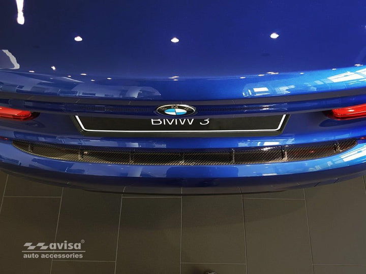 Avisa Echtes 3D Karbon Heckstossstangenschutz kompatibel mit BMW 3er G20 Limousine M-Paket 2019-