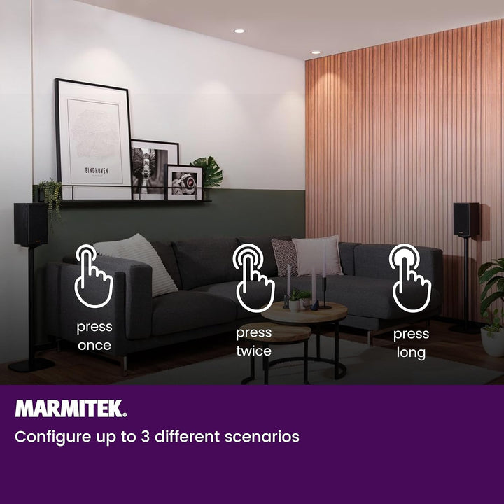 Zigbee Smart Double Wall Switch - Marmitek Push LO WHT - Zigbee 3.0 Taster - Smart WLAN Doppelwandsc