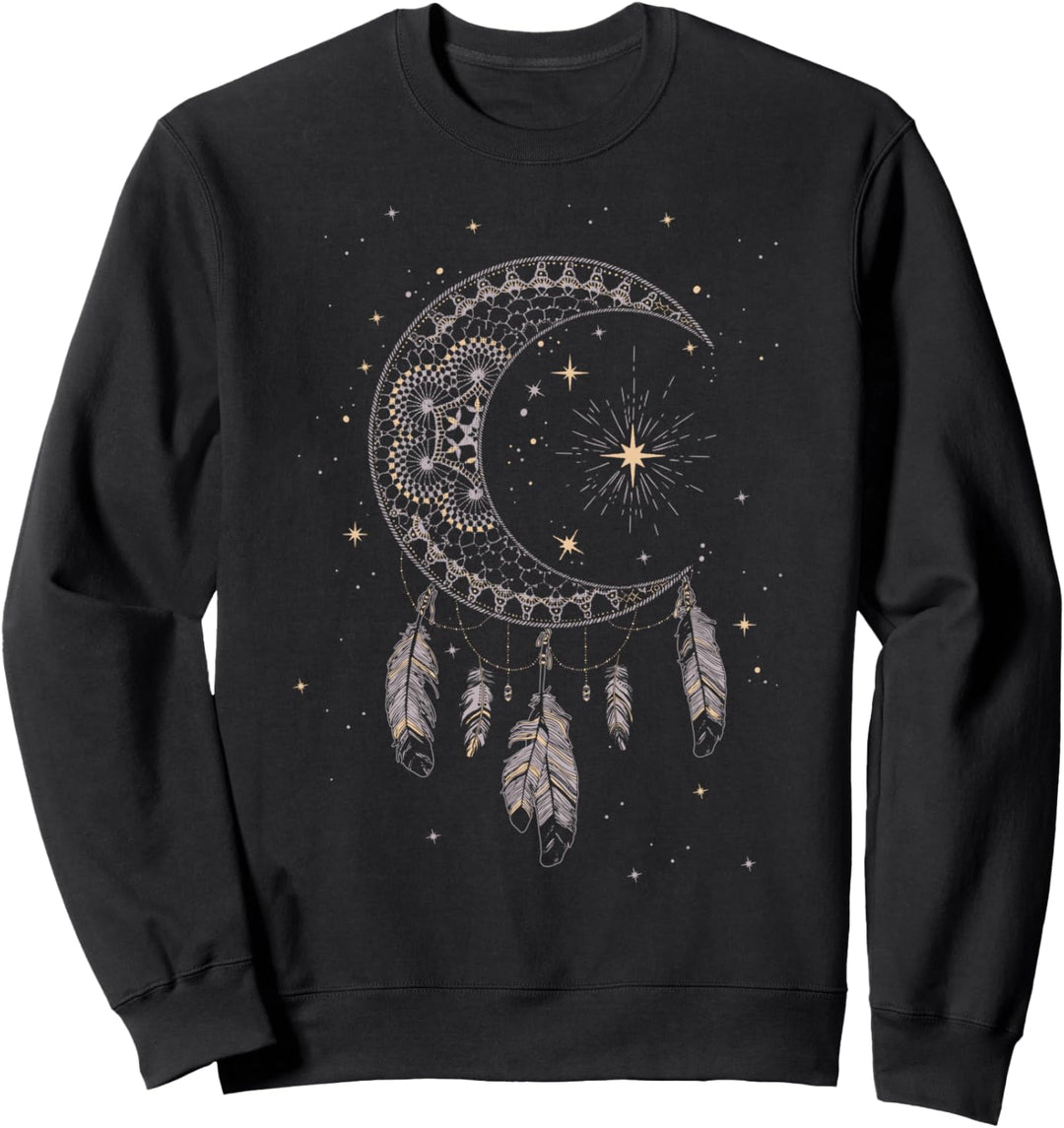 Trendy Dream Catcher Moon & Stars Boho Sweatshirt