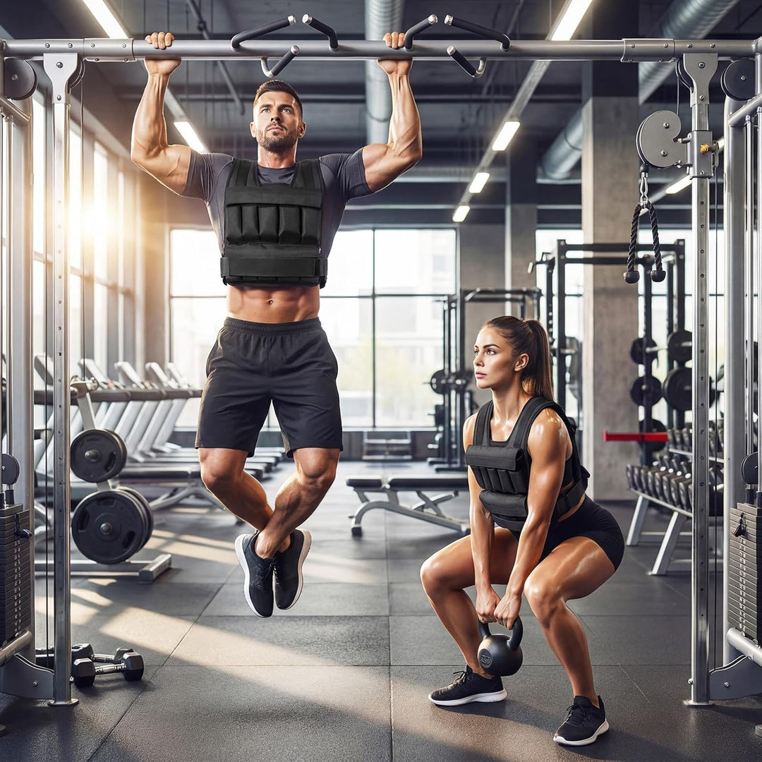 COSTWAY Gewichtsweste 20/30 kg, Brustgrösse Verstellbar, Trainingsweste mit abnehmbaren Eisensandsäc