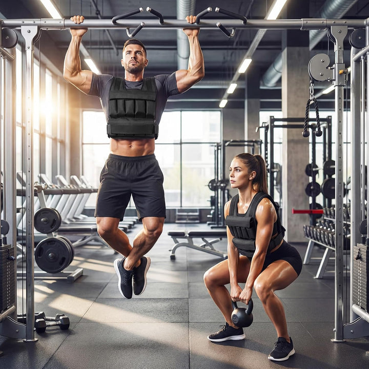 COSTWAY Gewichtsweste 20/30 kg, Brustgrösse Verstellbar, Trainingsweste mit abnehmbaren Eisensandsäc
