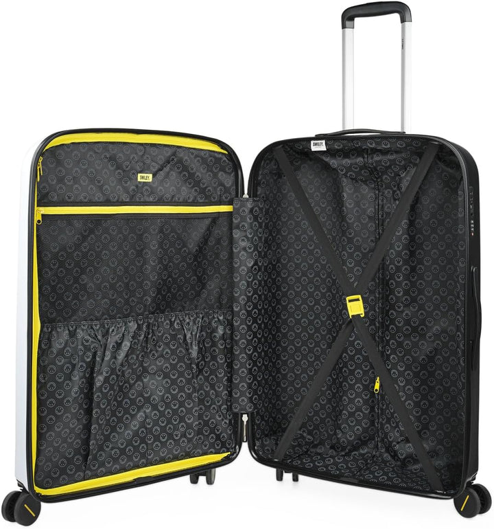 Smiley Originals Reisekoffer der Firma Smiley, Set mit 4 Rädern, Reisekoffer-Set, leicht, mit Zahlen