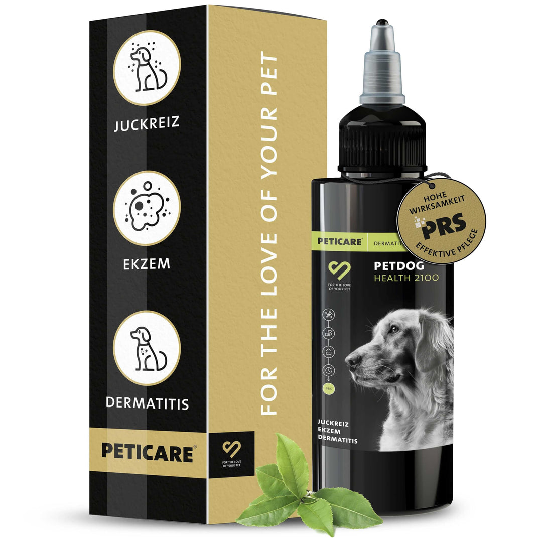 Peticare Ekzem-Pflege Mittel für Hunde | bei Dermatitis Neurodermitis etc | lindert effektiv Juckrei