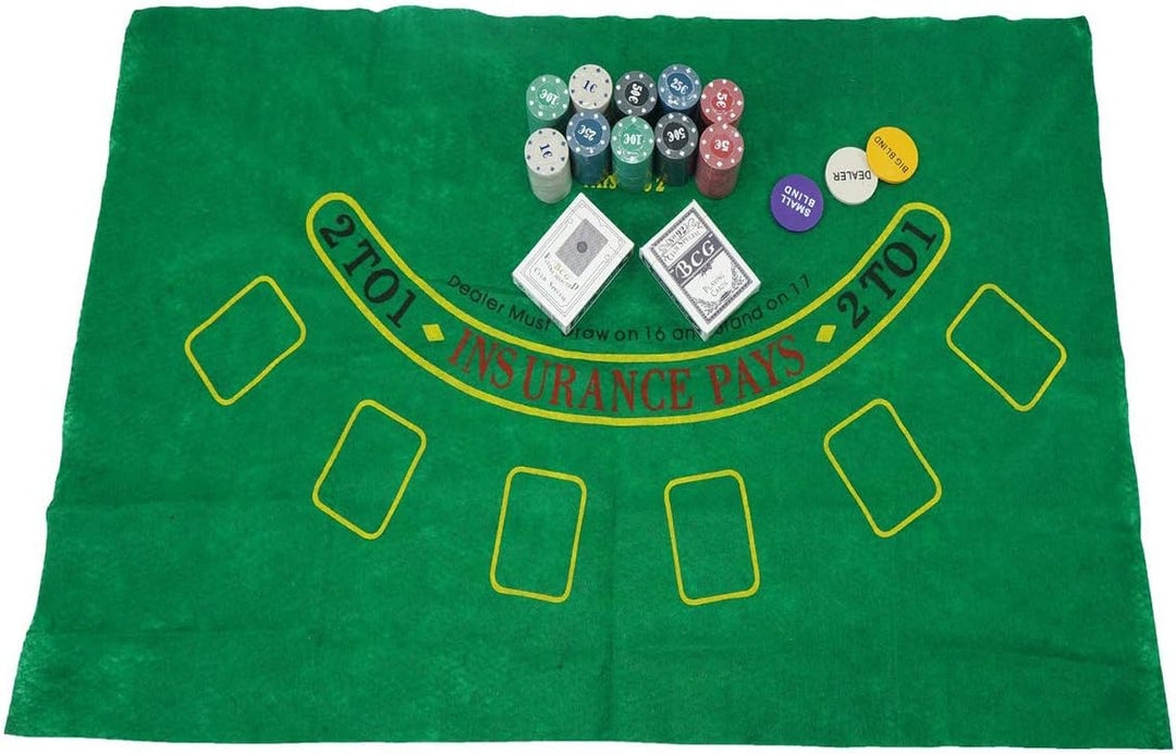 grupu fu Pokerset Metallbox, 200 Pokerchips, 2 Covers, Dealer Button, Small Blind, Big Blind, Spielm