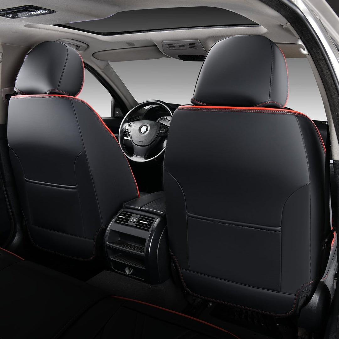 FLORICH Autositzbezüge Leder, Vorder- und Rücksitzbezüge, 5 Stück, komplettes Set, universell passen