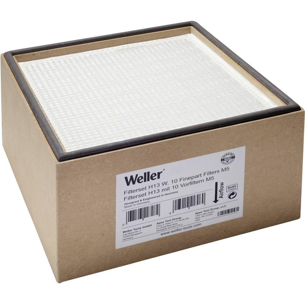 Weller T0058762701 Kompaktfilter: Partikelfilter H13 und Aktivkohlegranulat-Filter mit 10 Vorfiltern