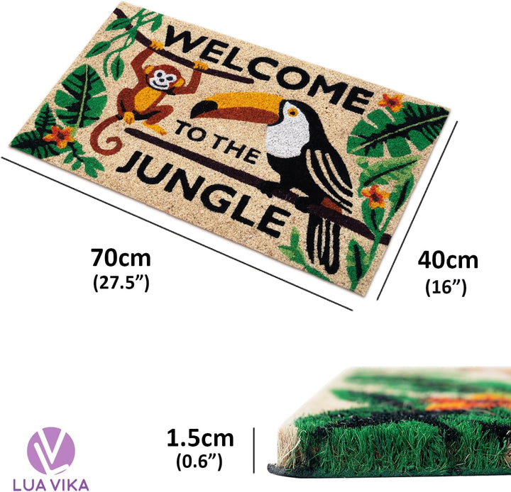 Fussmatte Kokos - Welcome to the Jungle - 40x70 cm - Fussmatte Aussen und Innen - Fussmatten Haustür