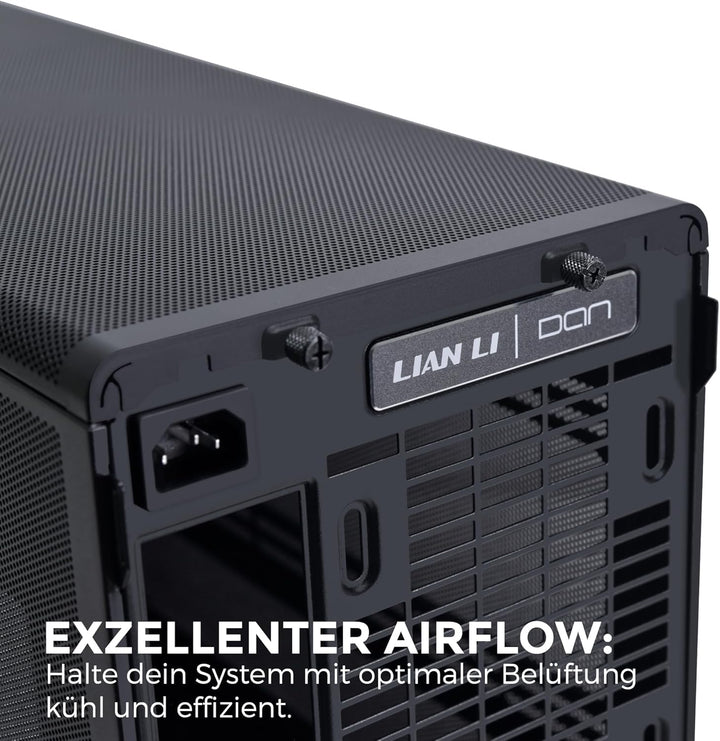 Lian Li DAN Cases A3-mATX PC-Gehäuse, anpassbares Layout, 415 mm GPU-Freiraum, unterstützt bis zu 36
