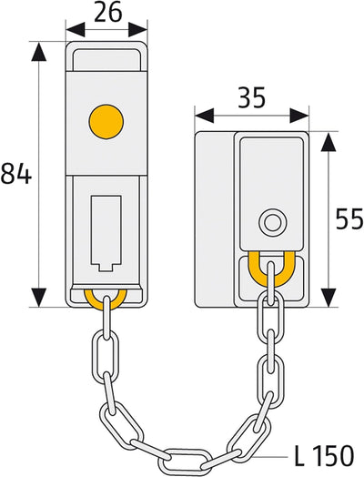 ABUS Türkette abschliessbar SK79, weiss, 03969, Weiss