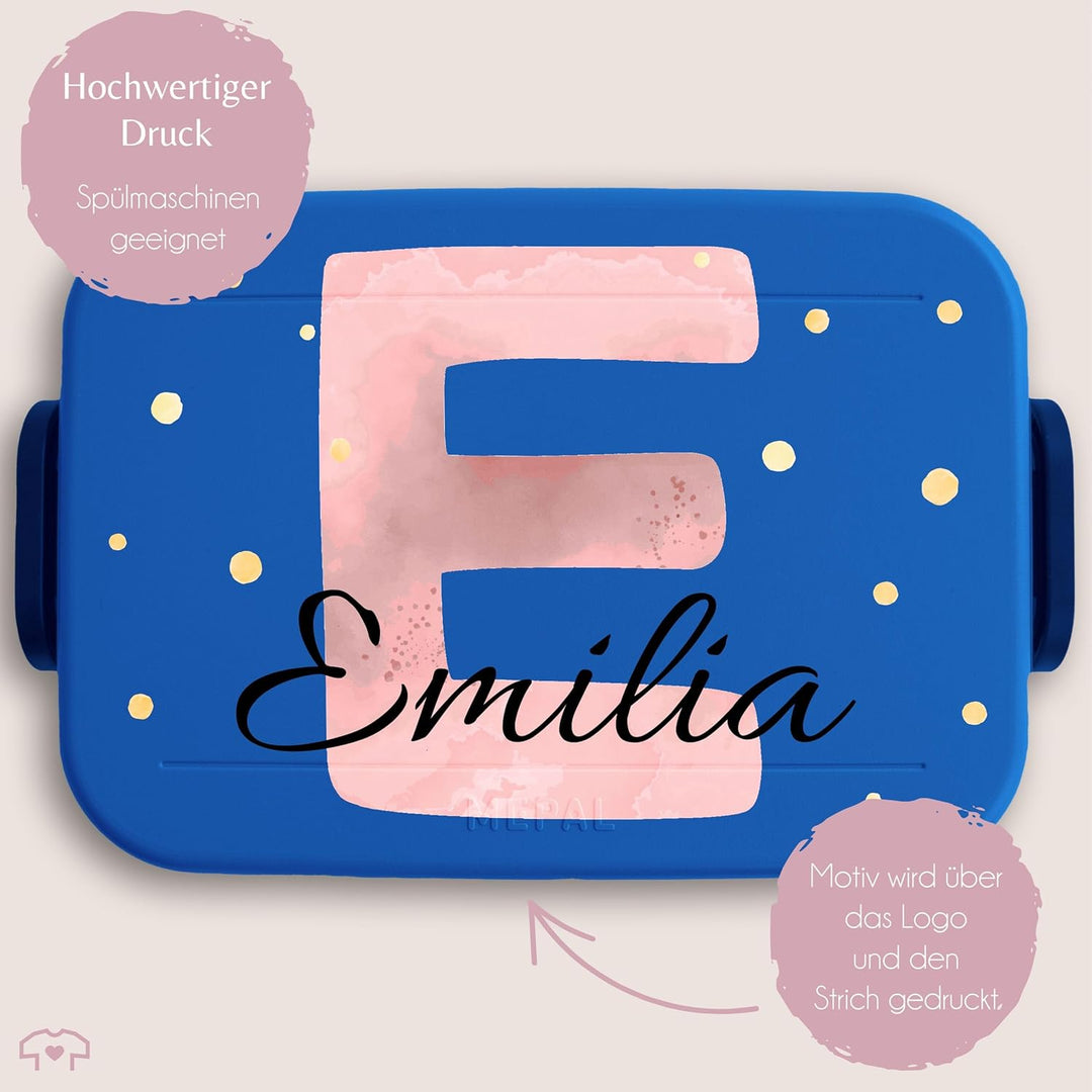 Kinder Bento Box Midi Lunchbox Mepal Bentobox - Initialen Buchstabe - Personalisierbare Brotdose für