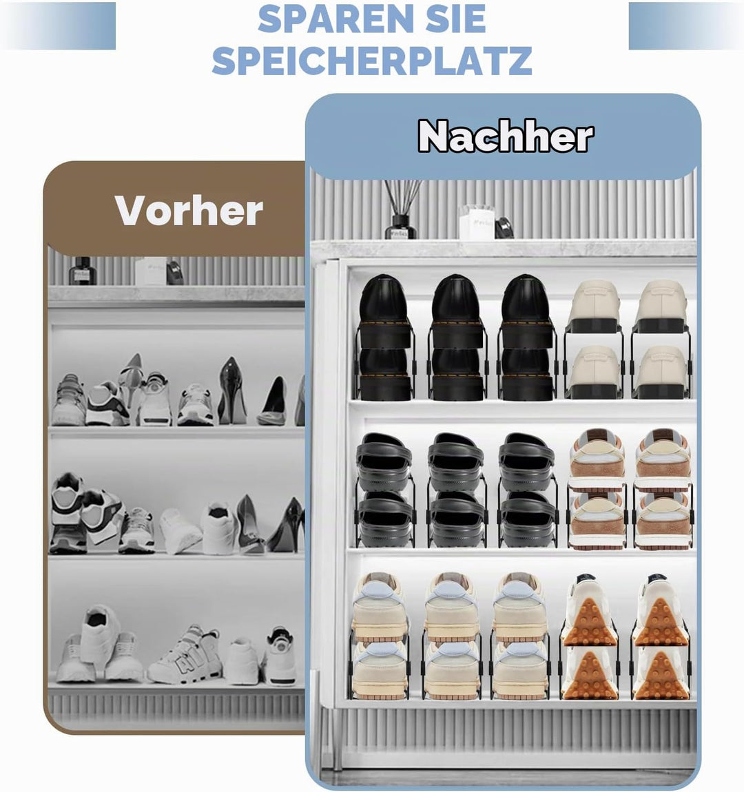 Schuhstapler Platzsparend Schuhorganizer Schuhregal Für Schränke Schuhaufbewahrung Platzsparend Schu
