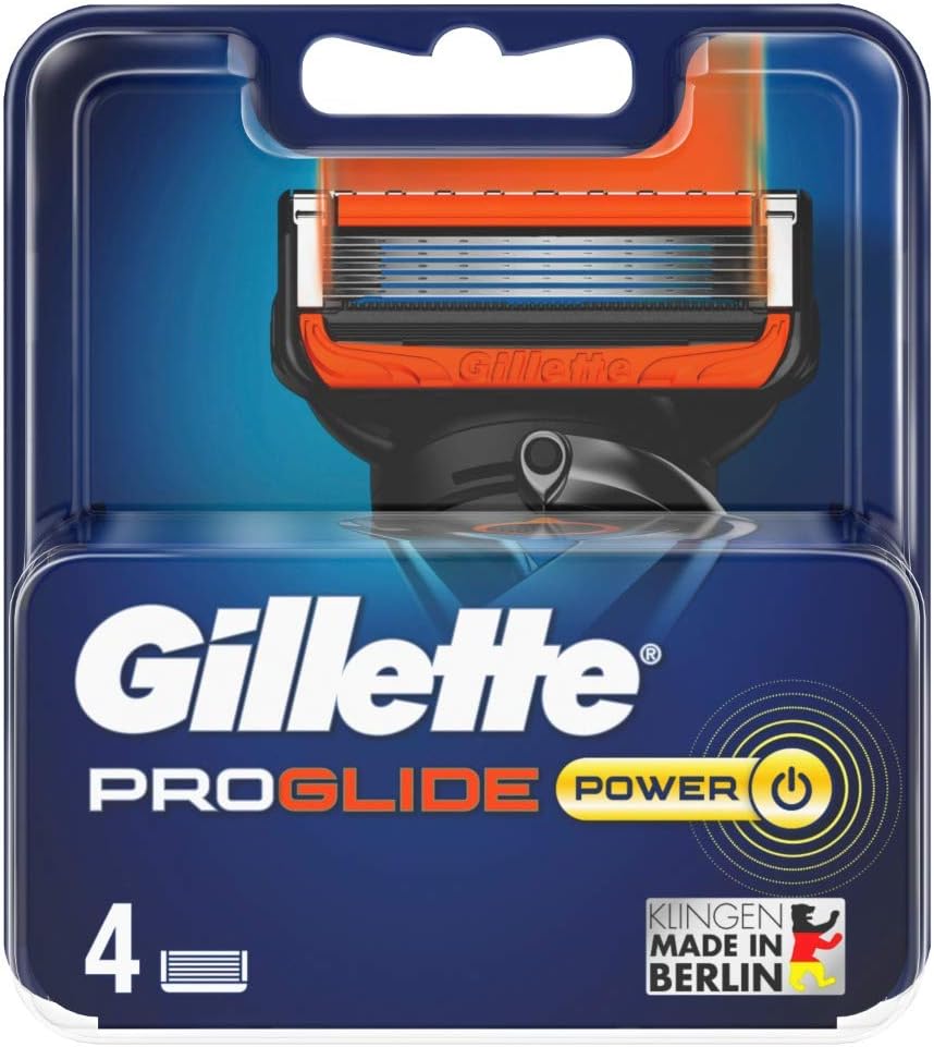 Gillette ProGlide Power Rasierklingen, 4 Ersatzklingen für Nassrasierer Herren mit 5-fach Klinge, 4e