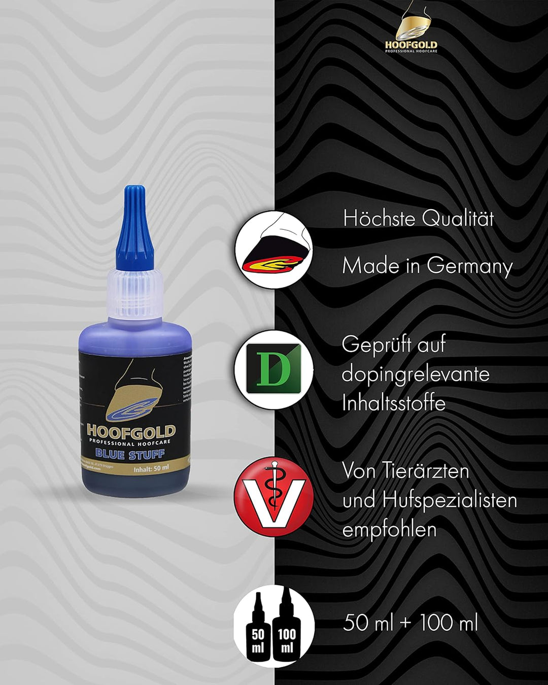 BlueStuff Hufpflegemittel 50 ml - Strahlfäule Pferd Mittel - schnelle Hilfe