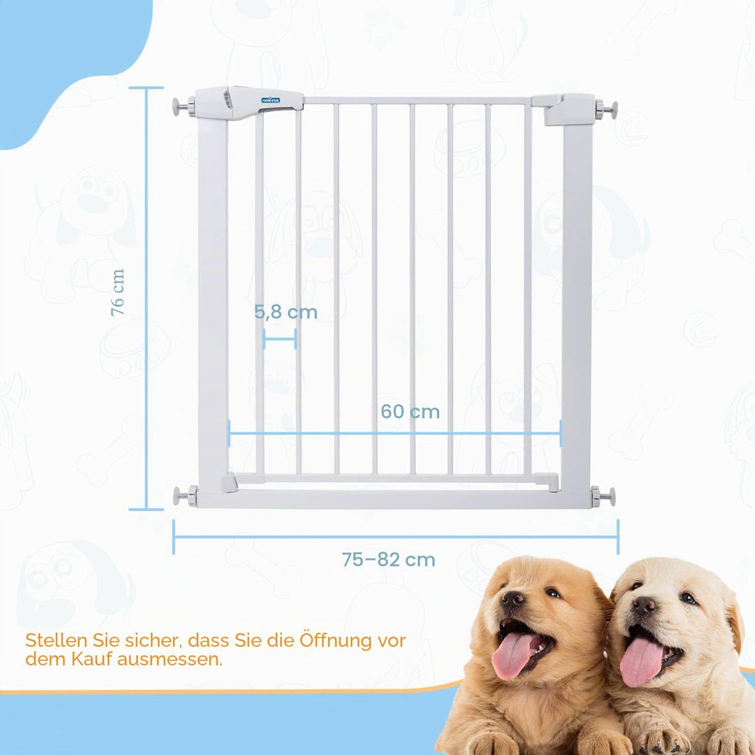 Nobleza - Türschutzgitter für Hunde und Kinder, Treppenschutzgitter Ausziehbar 75-82 cm, Kindergitte