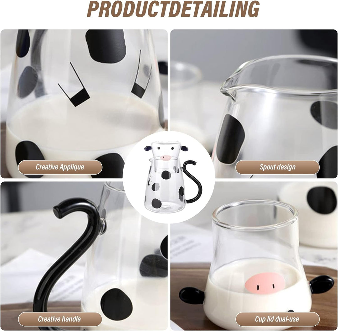 Water Jug, Glass Carafe, Kuh Glaskrug, Kreative Kuh Glaskrug Wasserflaschen Hot Cold Water Iced Tea
