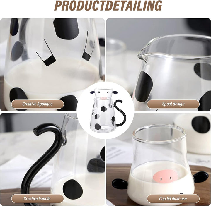 Water Jug, Glass Carafe, Kuh Glaskrug, Kreative Kuh Glaskrug Wasserflaschen Hot Cold Water Iced Tea