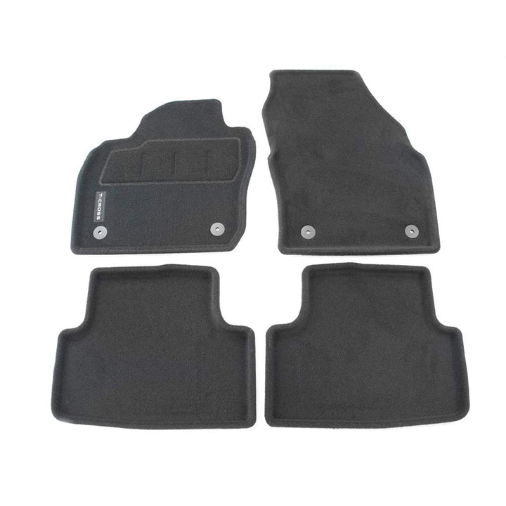 Volkswagen 2GM061445WGK Premium Velours Fussmatten Optimat 3D Textilfussmatten, mit T-Cross Schriftz