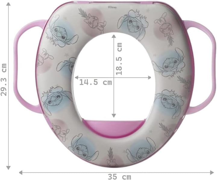 Disney Stitch Toilettensitz für Kinder, mit ergonomischen Griffen, universell, 35 x 30 cm, bequemer