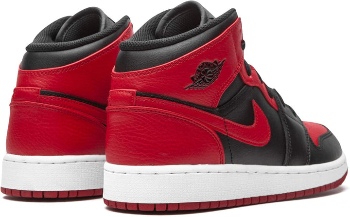 Nike Jungen Air Jordan 1 Mid (Gs) Sneaker 36.5 EU Black Gym Red White, 36.5 EU Black Gym Red White