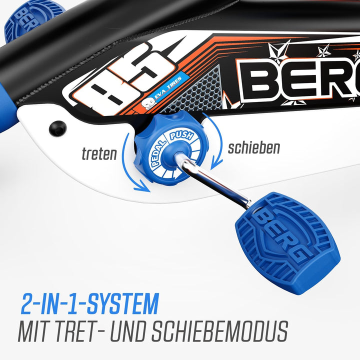 BERG Pedal-Gokart Buzzy 2-in-1 inkl. Schubstange | Gokart mit Freilauf | Tretfahrzeug für Kinder ab