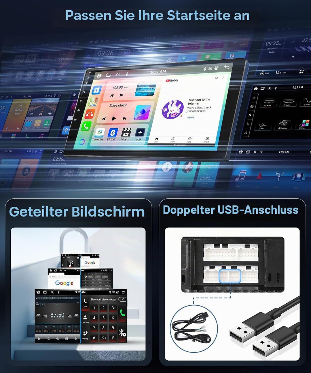 8 Core 6+128G Android Autoradio für Audi A4 S4 RS4 B6 B7 8E 2000-2009 9 Zoll Radio Auto mit Carplay